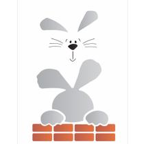 Stencil de Acetato para Pintura OPA Simples 15 x 20 cm - 1903 Coelho no Muro