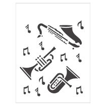 Stencil de Acetato para Pintura OPA Simples 15 x 20 cm - 426 Instrumentos Musicais