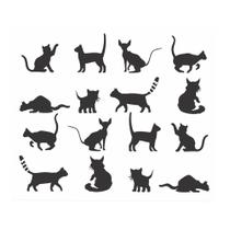 Stencil de Acetato para Pintura OPA Simples 20 x 25 cm 2870 Pet Estamparia Gatos I