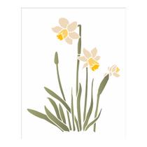 Stencil de Acetato para Pintura Opa Simples 20 X 25 Cm - 3321 Flor Narciso