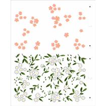 Stencil de Acetato para Pintura Opa Simples 20 X 25 Cm - 3355 Estamparia Flores Micro Ii