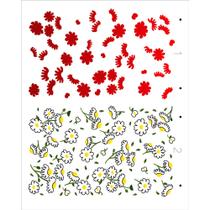 Stencil de Acetato para Pintura Opa Simples 20 X 25 Cm - 3356 Estamparia Flores Micro Iii