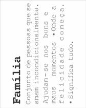 Stencil de Acetato para Pintura OPA Simples 20x25 cm - 2724 Frase Significado Família