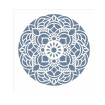 Stencil de Acetato para Pintura OPA Simples 30,5 x 30,5 cm - 2472 Mandala Flor Redonda