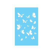 Stencil De Parede Tamako Borboletas - 55 X 90Cm - Ref 373