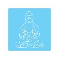 Stencil De Parede Tamako Buda - 55 X 55Cm - Ref 407