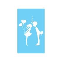 Stencil De Parede Tamako Casal - 55 X 90Cm - Ref 524 Stencil De Parede Tamako Casal - 55 X 90Cm - Ref 524