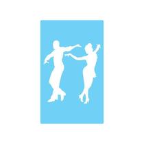 Stencil De Parede Tamako Casal Dança - 55 X 90Cm - Ref 528 Stencil De Parede Tamako Casal Dança - 55 X 90Cm - Ref 528