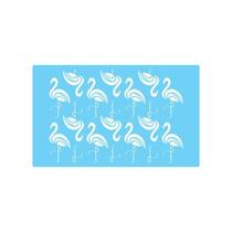 Stencil De Parede Tamako Flamingos - 55 X 90Cm - Ref 343