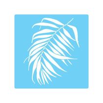 Stencil De Parede Tamako Folhas - 55 X 55Cm - Ref 639