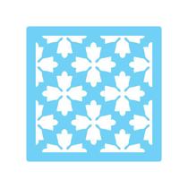 Stencil De Parede Tamako Ladrilhos - 55 X 55Cm - Ref 422