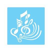 Stencil De Parede Tamako Notas Musicais - 55X55Cm - Ref 511 Stencil De Parede Tamako Notas Musicais - 55X55Cm - Ref 511