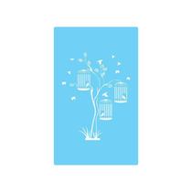 Stencil De Parede Tamako Pássaros - 55 X 90Cm - Ref 498 Stencil De Parede Tamako Pássaros - 55 X 90Cm - Ref 498