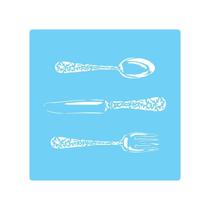 Stencil De Parede Tamako Talheres - 55 X 55Cm - Ref 297 Stencil De Parede Tamako Talheres - 55 X 55Cm - Ref 297