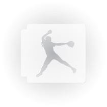 Stencil de silhueta de arremessadora de softball 33 cm Stencil de silhueta de arremessadora de softball 33 cm