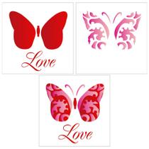 Stencil Dp. 14x14 1373 Borboleta Love