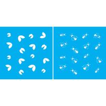 Stencil Duplo De Acetato Para Pintura 14x14 cm OPA - 1174 - Micro Joaninhas