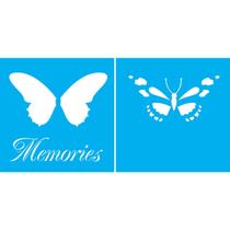 Stencil Duplo De Acetato Para Pintura 14x14 cm OPA - 1374 - Borboleta Memories