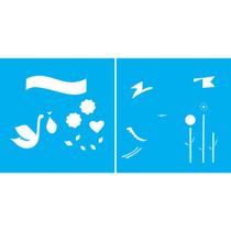 Stencil Duplo De Acetato Para Pintura 14x14 cm OPA - 1376 - Cegonha