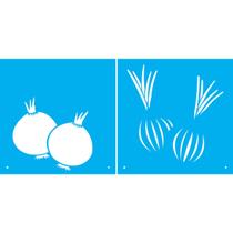Stencil Duplo De Acetato Para Pintura 14x14 cm OPA - 1744 - Cebola