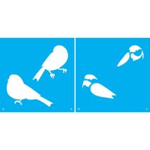 Stencil Duplo De Acetato Para Pintura 14x14 cm OPA - 1748 - Passáros Stencil Duplo De Acetato Para Pintura 14x14 cm OPA - 1748 - Passáros