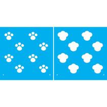 Stencil Duplo De Acetato Para Pintura 14x14 cm OPA - 1898 - Patinhas