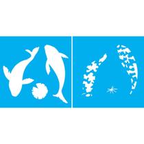 Stencil Duplo De Acetato Para Pintura 14x14 cm OPA - 2026 - Peixe