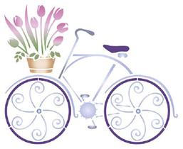 Stencil Especial Pintura Bike e Flores Pendente 21,1x17,2 Stm-350 - Litoarte