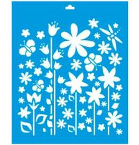 Stencil Especial Pintura Flores 21,1x17,2 Stm-016 - Litoarte