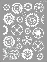 Stencil Estampa Engrenagens - 20x15cm - Ref. 78 Stencil Estampa Engrenagens - 20x15cm - Ref. 78