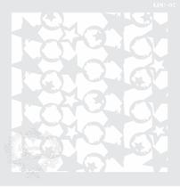 Stencil Estampa Estrelas e Círculos Desgastados - 21x20,5cm - Ref. 07