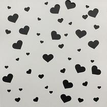 Stencil Gabarito Coração Revestimento Parede Pintura 3D