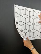 Stencil Gabarito Cubos Revestimento de Parede Pintura 3D Estencil