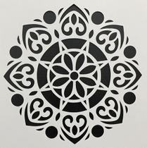 Stencil Gabarito Mandala Circular Revestimento De Parede 3D