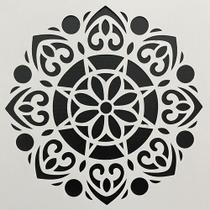 Stencil Gabarito Mandala Circular Revestimento De Parede 3d