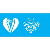 Stencil Jóia 7 x 15 cm - JX-596 Noivinhos Stencil Jóia 7 x 15 cm - JX-596 Noivinhos