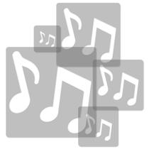 Stencil Kit De Nota Musical - Molde Vazado Decoração R-1038 - Stencil Flex