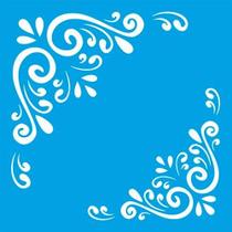 Stencil Litoarte 10 x 10 cm - ST-X-310 Cantoneiras Arabescos