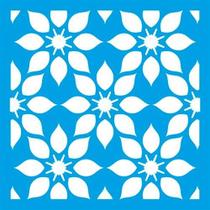 Stencil Litoarte 10 x 10 cm - ST-X-371 Azulejo Estampa Flores Stencil Litoarte 10 x 10 cm - ST-X-371 Azulejo Estampa Flores