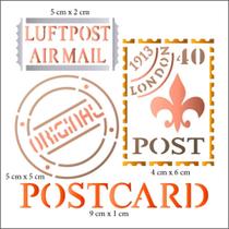 Stencil Litoarte 10 x 10 cm - ST-X-380 Selos de Viagem Stencil Litoarte 10 x 10 cm - ST-X-380 Selos de Viagem