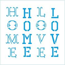 Stencil Litoarte 10 X 10 - cm - ST - X - 414 Home Love