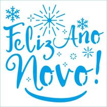 Stencil Litoarte 14 x 14 cm - STA-159 Feliz Ano Novo Stencil Litoarte 14 x 14 cm - STA-159 Feliz Ano Novo