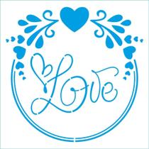 Stencil Litoarte 14 x 14 cm - STA-203 Love Stencil Litoarte 14 x 14 cm - STA-203 Love