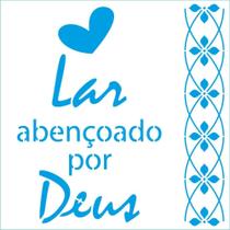 Stencil Litoarte 14 x 14 cm - STA-212 Lar Abençoado Por Deus