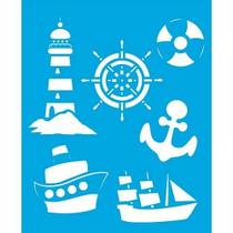 Stencil Litoarte 17 x 21 cm - STM-154 Marinha