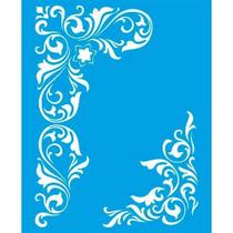 Stencil Litoarte 17 x 21 cm - STM-335 Cantoneira Arabescos