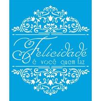 Stencil Litoarte 17 x 21 cm - STM-638 Arabesco Com Frase Stencil Litoarte 17 x 21 cm - STM-638 Arabesco Com Frase