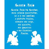Stencil Litoarte 17 x 21 cm - STM-659 Santo Anjo e Anjinhos