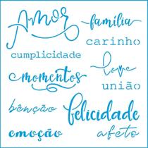 Stencil Litoarte 20 X 20 cm - STXX - 181 Palavras Otimismo