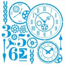 STENCIL LITOARTE 20X20 STXX-235 STEAMPUNK - Arte e Criatividade STENCIL LITOARTE 20X20 STXX-235 STEAMPUNK - Arte e Criatividade